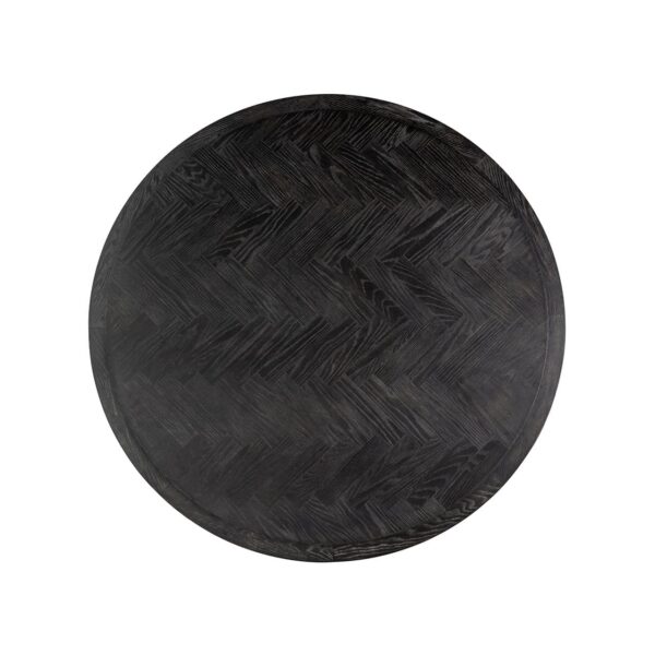 Dining table Blackbone brass 140Ø (Black rustic)