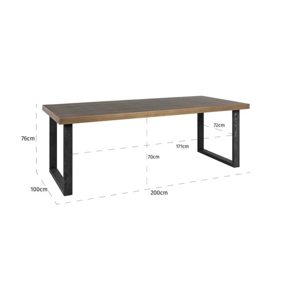 Dining table Bloomville 200 incl. glass (Brown)