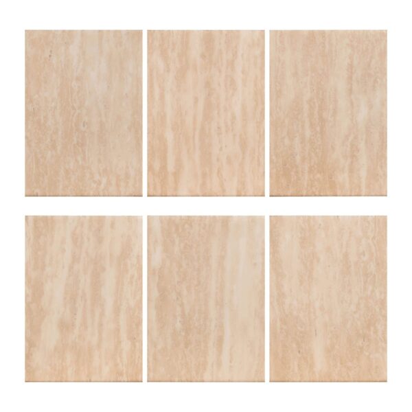 Dining table Fictus 140Ø faux travertine (Beige)