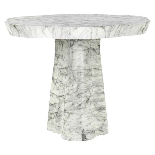 Dining table Rockyard 100Ø marble look indoor/outdoor (White)