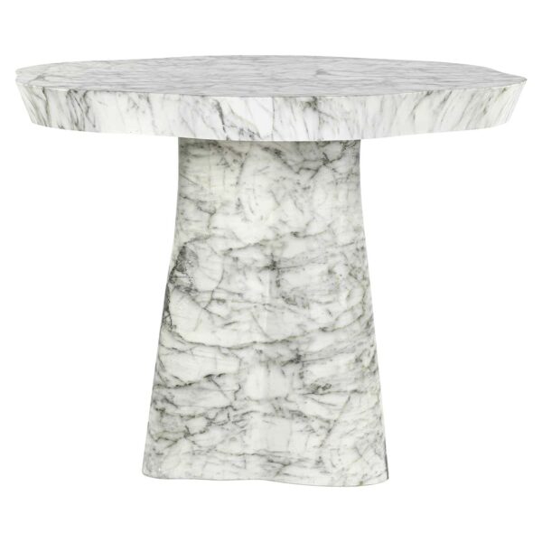 Dining table Rockyard 100Ø marble look indoor/outdoor (White)