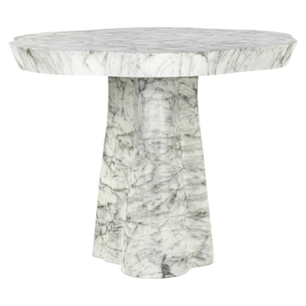 Dining table Rockyard 140Ø marble look indoor/outdoor (White)