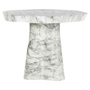 Dining table Rockyard 140Ø marble look indoor/outdoor (White)