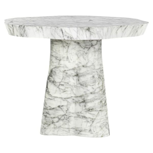 Dining table Rockyard 140Ø marble look indoor/outdoor (White)