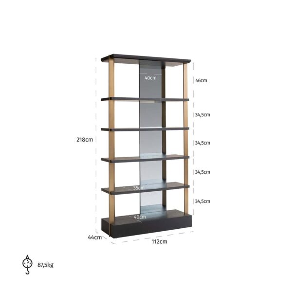 Display cabinet Rigley with mirror (Charcoal)