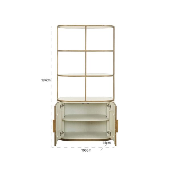 Display cabinet Tivoli 2-doors 3 open shelves (White)