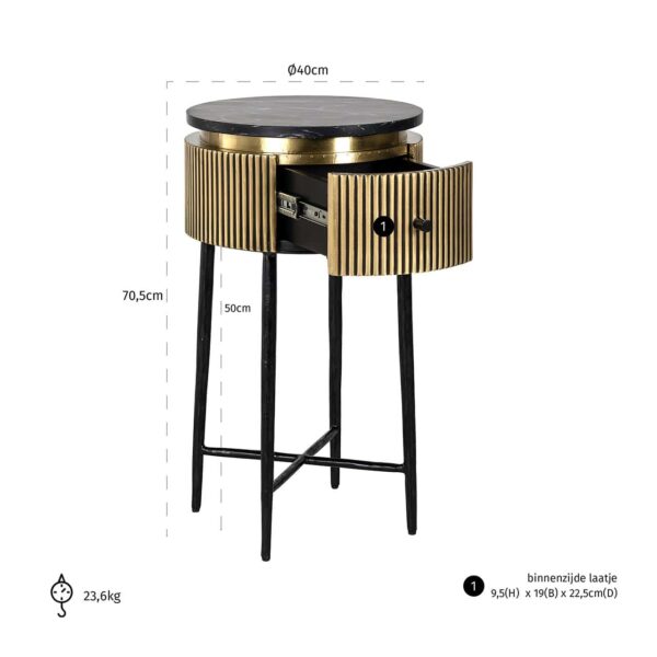 End table Ironville (Gold)