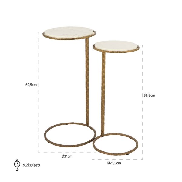 End table Scofield set of 2 (Gold)