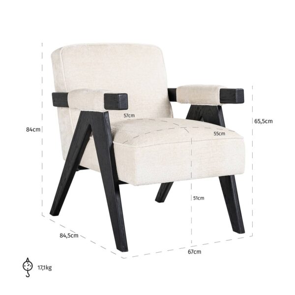 Lounge chair Cooper (Bergen 900 white chenille)