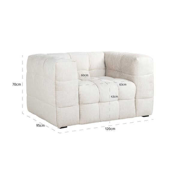 Lounge chair Merrol cream fusion fire retardant (FR-Fusion 02 Cream)