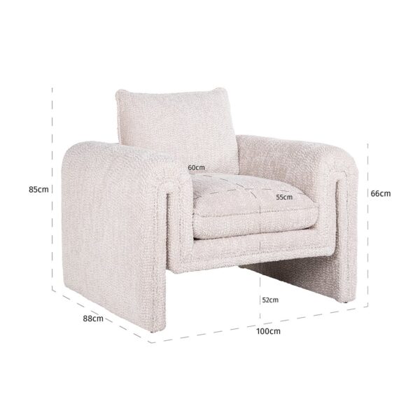 Lounge chair Sandro lovely cream (Be Lovely 11 Cream)