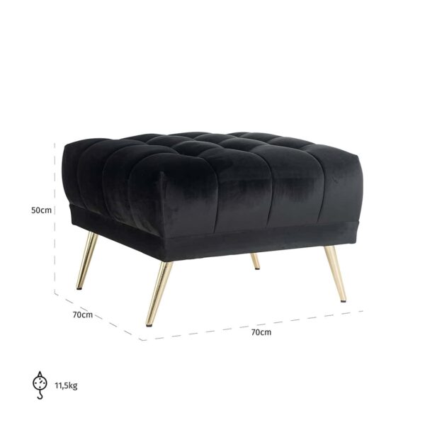 Pouffe Huxley antraciet velvet (Quartz Antraciet 801)