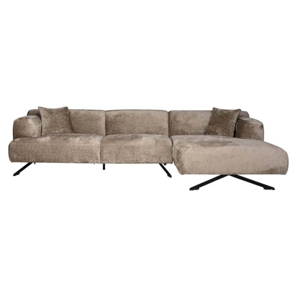 Sofa Donovan 3-seater + lounge right (Bergen 104 taupe chenille)