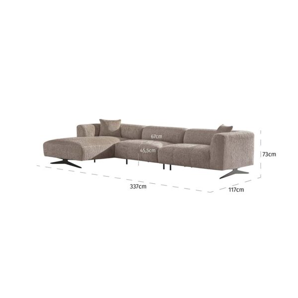 Sofa Hoxton 3-seater + lounge left (Be Lovely 170 Beige)