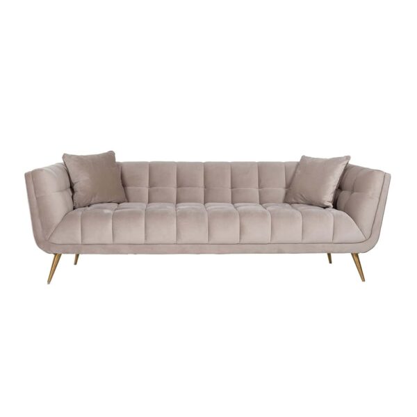 Sofa Huxley Khaki velvet / Brushed gold (Quartz Khaki 903)