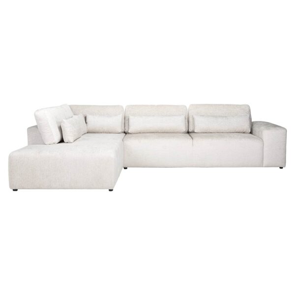 Sofa Lund 3-seater + ottoman left cream fusion (Fusion cream 02)