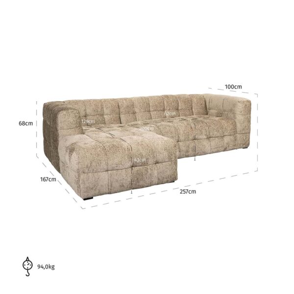 Sofa Merrol lounge left desert fusion (Fusion 109 desert)