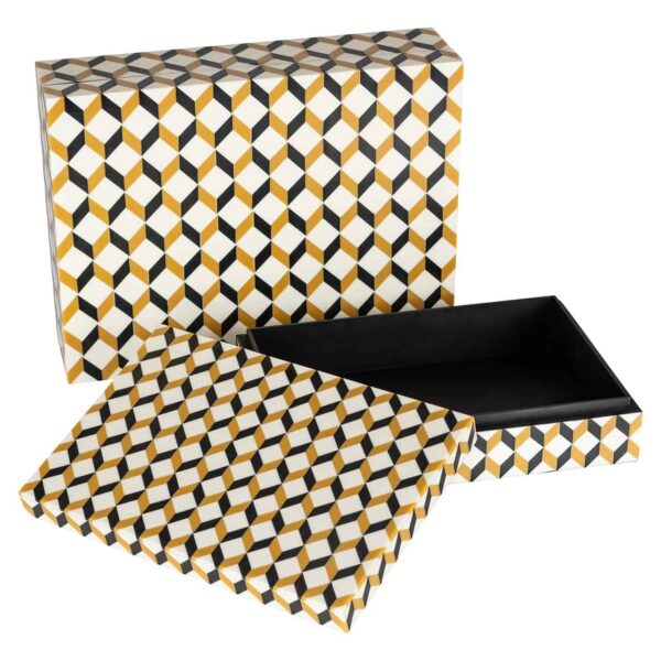 Storage box Frences set of 2 (Black/gold)