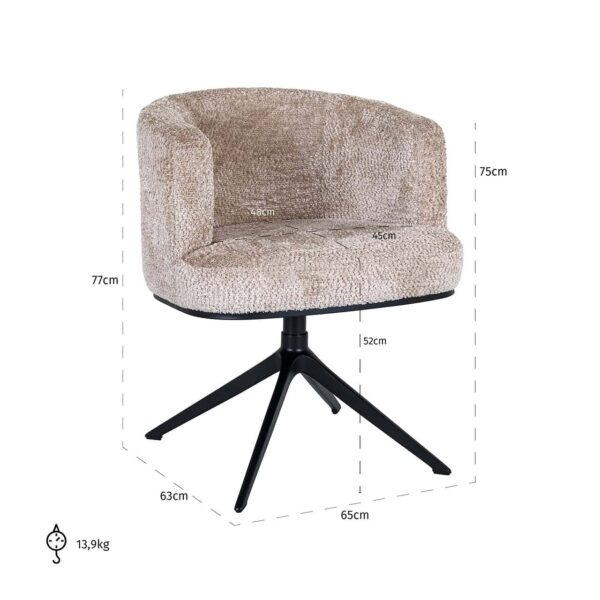 Swivel chair Cheyenne lovely beige (Be Lovely 170 Beige)