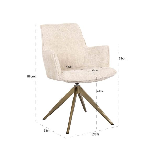 Swivel chair Dakota beige chenille (Niagara 902 beige Chenille)