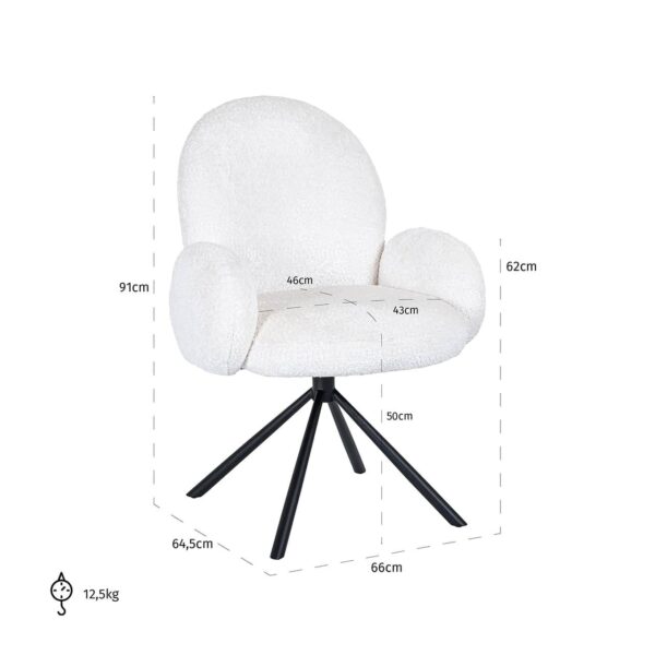 Swivel chair Jolie (Sheep 02 white)