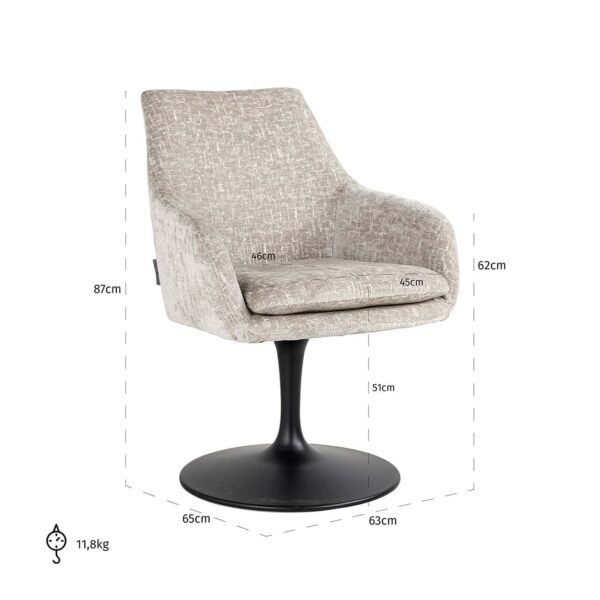Swivel chair Marlon pearl island (Island pearl 106)