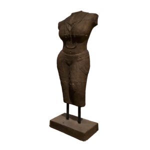 FIGURA TORSO MUJER TERRACOTA MARRON 40x35x120 CM