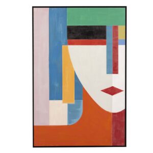 Cuadro Cara Con Marco Negro 80x4x120 Cm