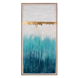 Cuadro Abstracto Foil Con Marco Dorado 90x4x180 Cm