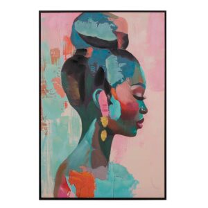 Cuadro Africana Con Marco Negro 80x4x120 Cm