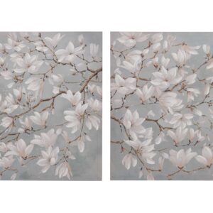 Set 2 Lienzos Almendro 40% Pintado Mano 60x3x60 Cm