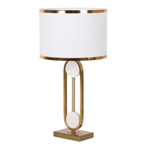Lampara Sobremesa Cristal Metal Dorado 35x35x69 Cm