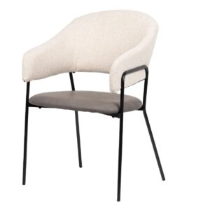 Silla Pu Poliester Beige 55x56x85 Cm