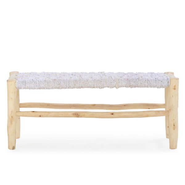 Banco 101x40x42 Madera/Esparto -- Natural/Blanco
