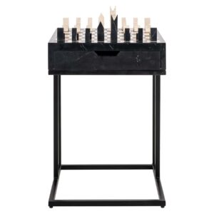Chess table Davos 1-drawer (Black)
