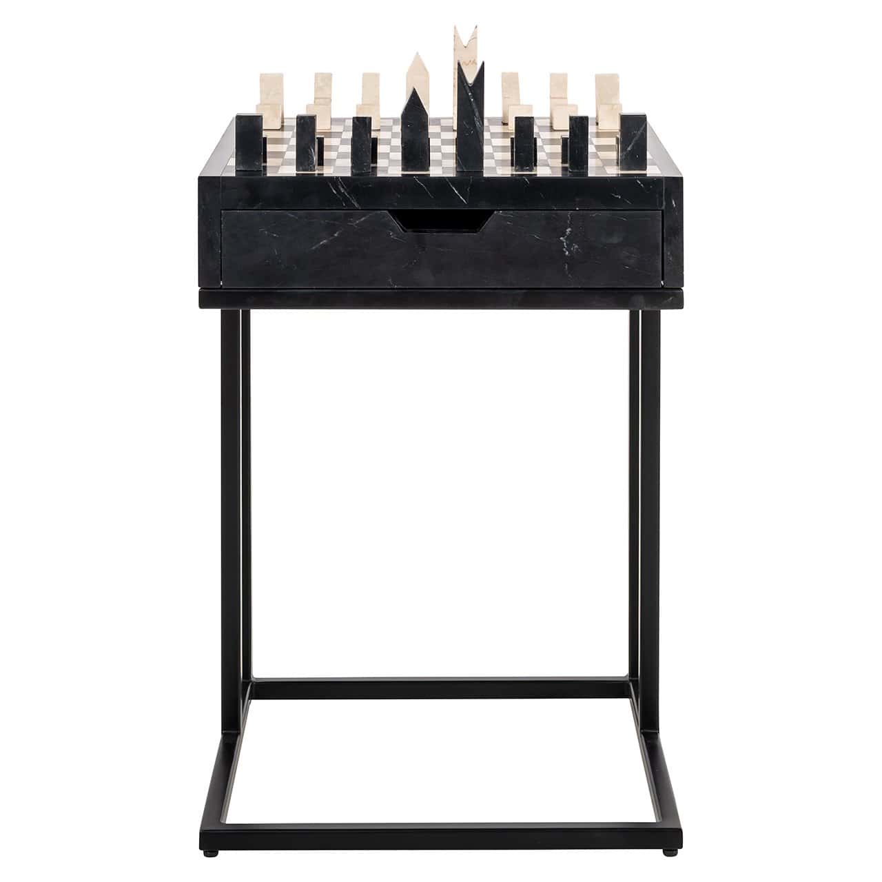 Chess table Davos 1-drawer (Black)