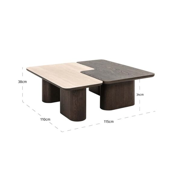Coffee table Nando set of 2 (Brown)