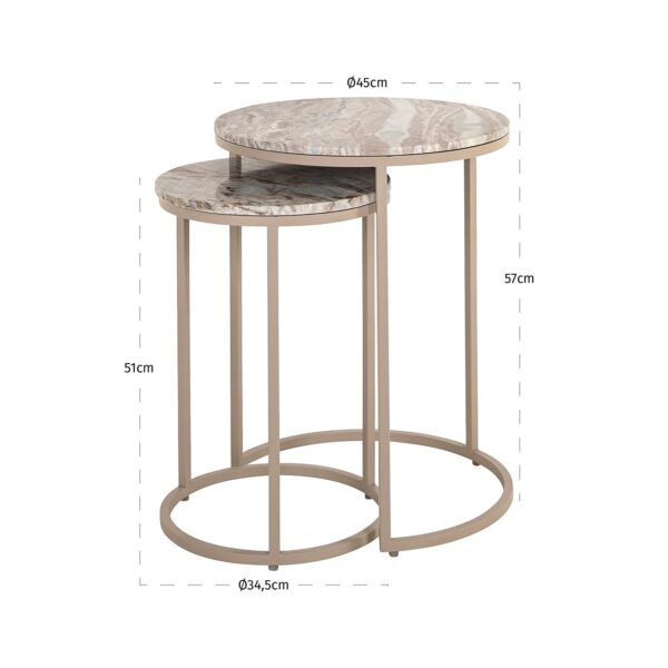 End table Fairfax set of 2 (Stone)
