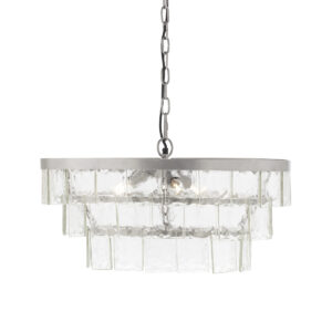 Lámpara de Techo 61x43x32 Metal/Cristal Fundido -- Plateado