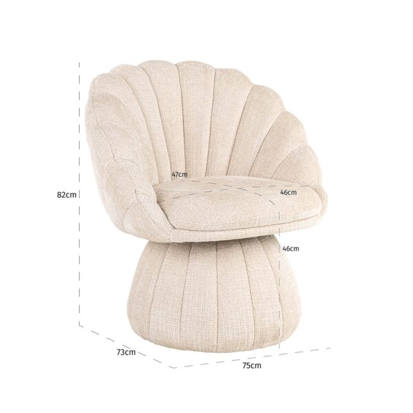 Lounge chair Blossom beige chenille (Niagara 902 beige Chenille)