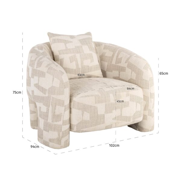 Lounge chair Tuscany beige graffic (Beige graffic)