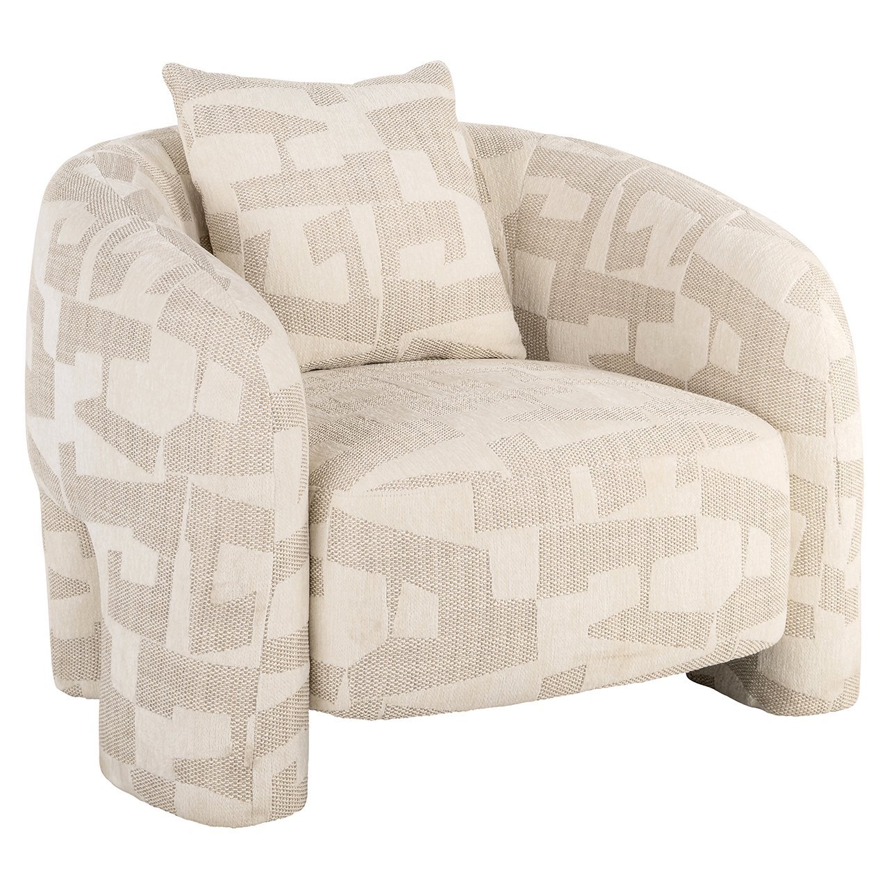 Lounge chair Tuscany beige graffic (Beige graffic)