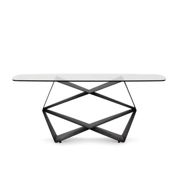 Mesa Comedor 180x90x75 Cristal/Metal -- Negro