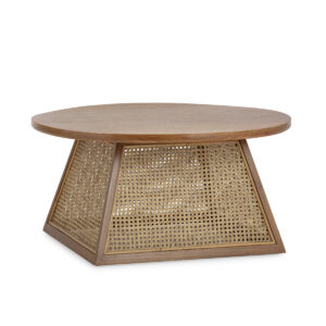 Mesa de Centro 80x80x40 Madera de Cedro/Ratán -- Natural