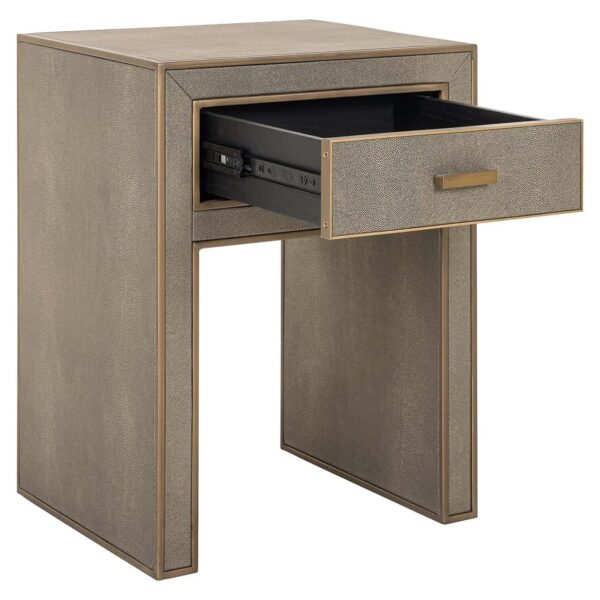 Nightstand Bloomville 1-drawer incl. glass (Brown)