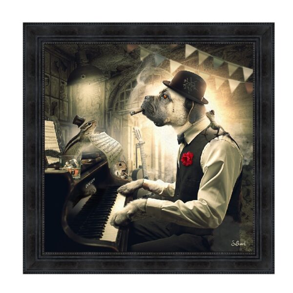Perro tocando el piano
