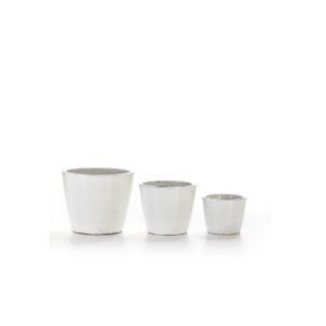 Set/3 Maceteros 40x40x30 Gres -- Blanco