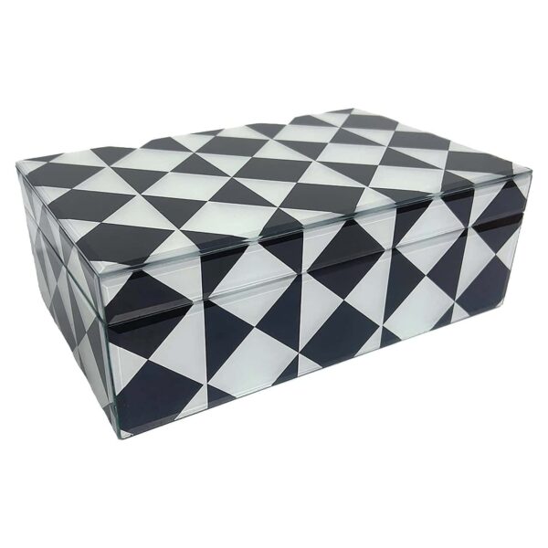 Storage box Silas small (Black/white)