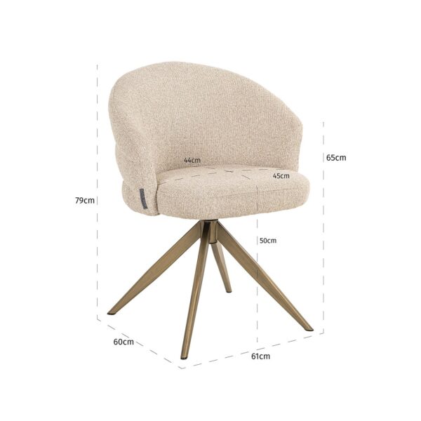 Swivel chair Zendaya biscotti fire retardant (Biscotti)