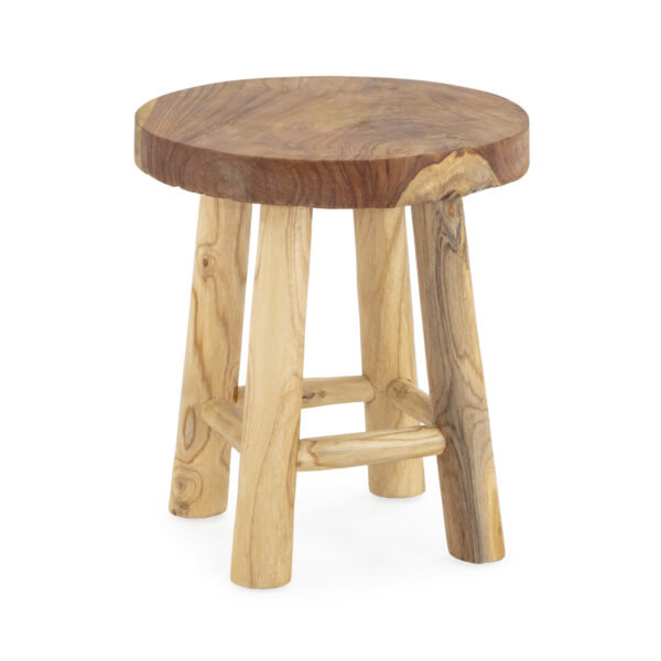 Taburete 40x40x45 Madera de Teca -- Natural